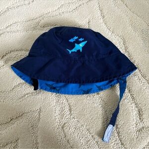 Infant Navy Reversible Shark Sun Hat